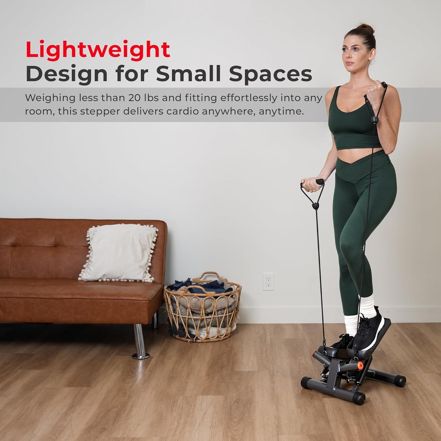 Mini Stepper for Home Exercise – Stair Step Machine with Resistance Bands, 300+lb Weight Capacity, Optional Twist Motion & Free Fitness App Connection 🪑💪