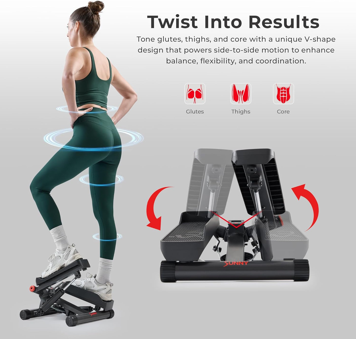 Mini Stepper for Home Exercise – Stair Step Machine with Resistance Bands, 300+lb Weight Capacity, Optional Twist Motion & Free Fitness App Connection 🪑💪