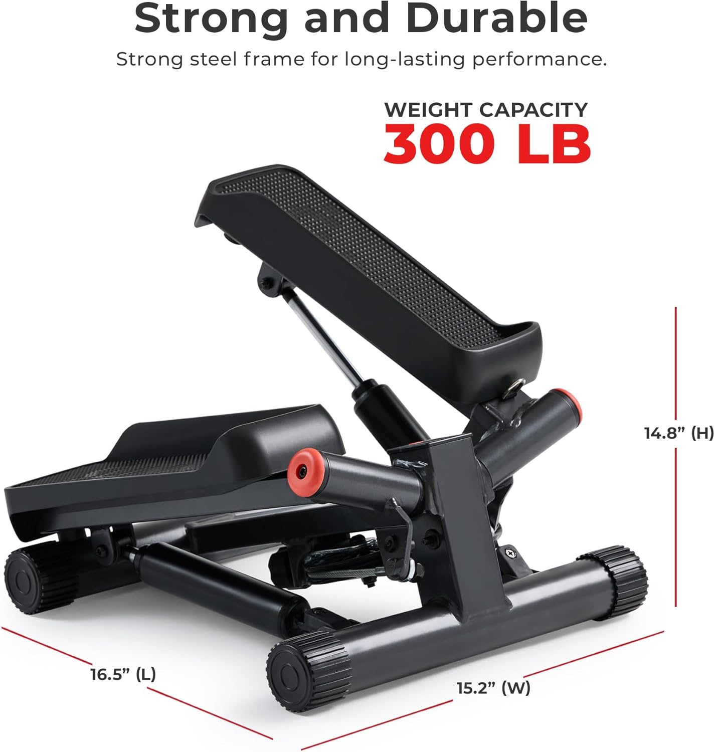 Mini Stepper for Home Exercise – Stair Step Machine with Resistance Bands, 300+lb Weight Capacity, Optional Twist Motion & Free Fitness App Connection 🪑💪