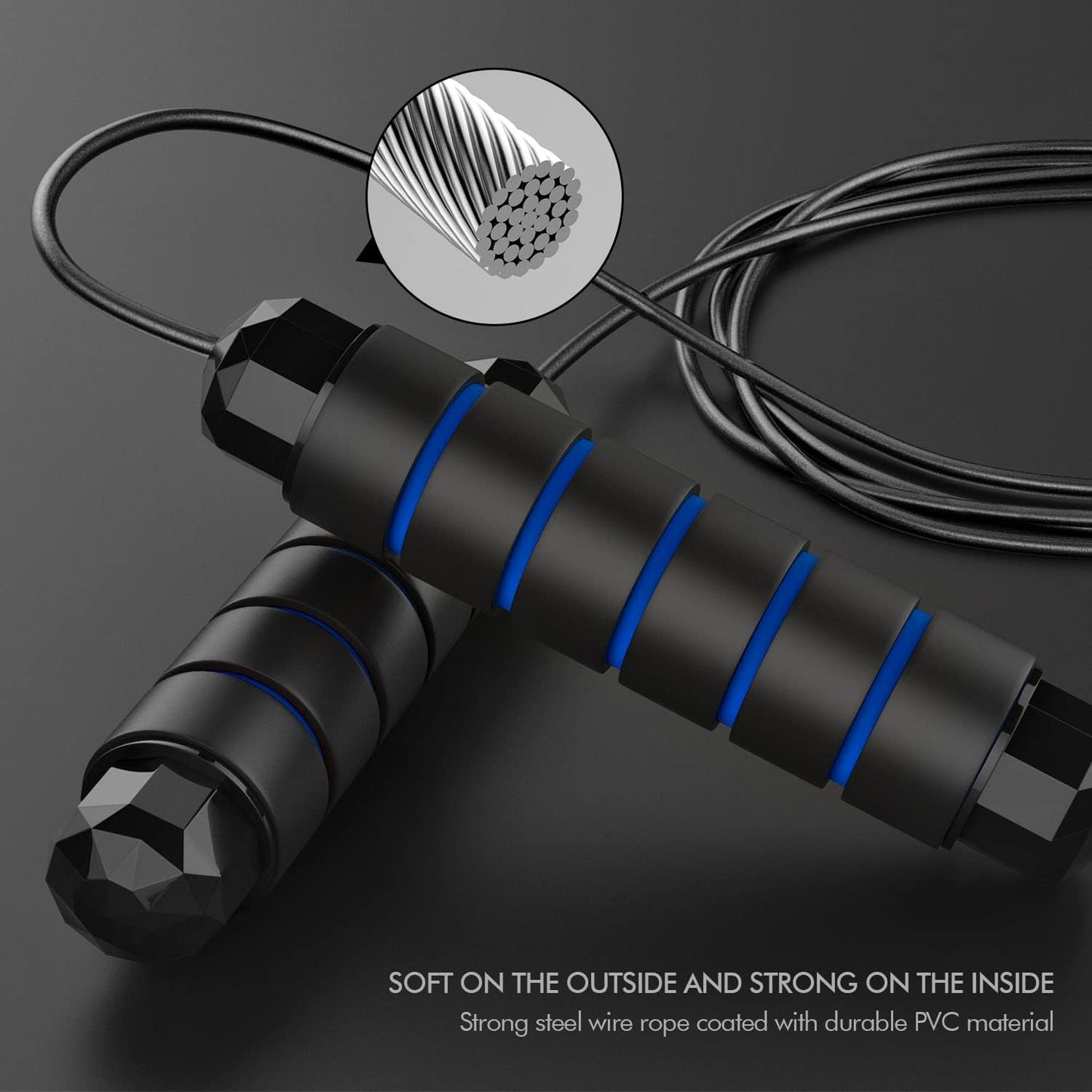 Rapid Speed Jumping Rope – Tangle-Free Steel Cable with Ball Bearings, Adjustable, Foam Handles for All Ages | Home Exercise & Fitness 🏋️