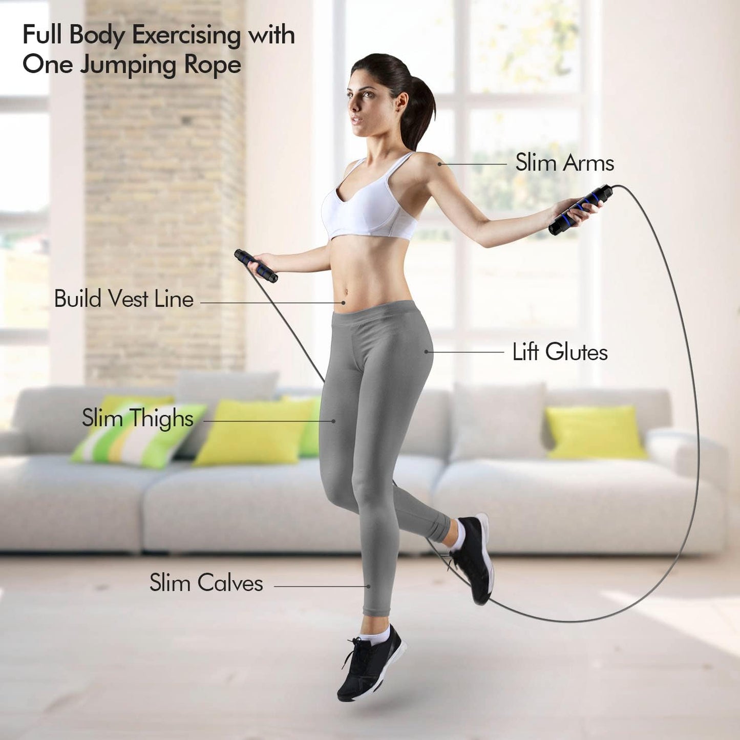 Rapid Speed Jumping Rope – Tangle-Free Steel Cable with Ball Bearings, Adjustable, Foam Handles for All Ages | Home Exercise & Fitness 🏋️