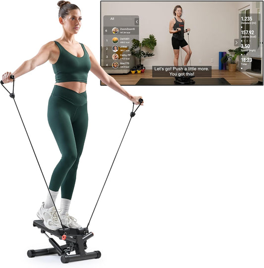 Mini Stepper for Home Exercise – Stair Step Machine with Resistance Bands, 300+lb Weight Capacity, Optional Twist Motion & Free Fitness App Connection 🪑💪