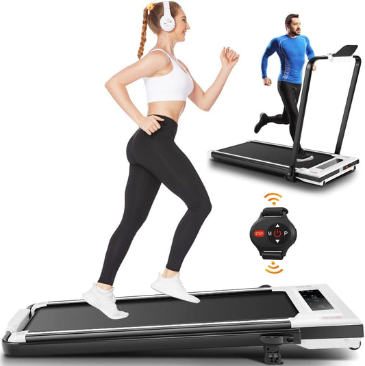 Treadmill with Incline – 2s Folding, 300lb Capacity, Under Desk Walking Pad, Compact Electric Treadmill with LED Touch Screen & Remote 🏃