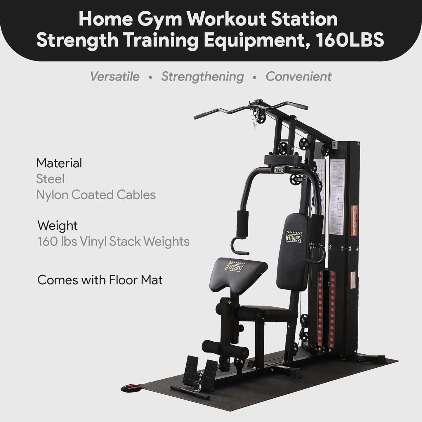 Multifunctional Home Gym Workout Station by BalanceFrom – 160LBS Weight, Comes with Floor Mat 💪