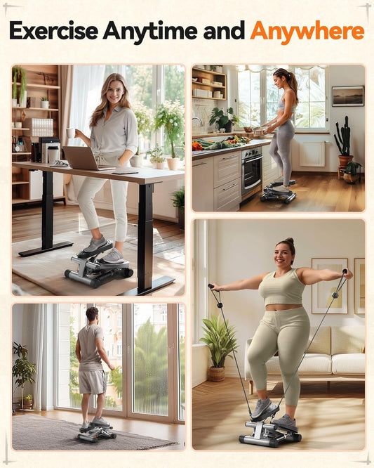 Niceday Mini Stair Stepper – Home Exercise Equipment with Resistance Bands, 300LBS Capacity & LCD Monitor 💪