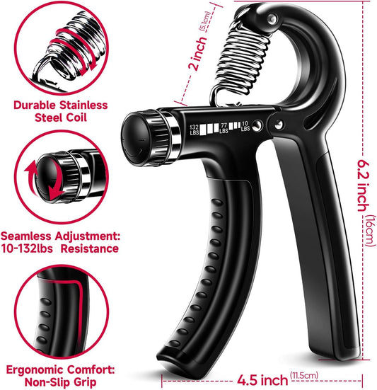 Grip & Forearm Strengthener Kit – 5-Pack with Adjustable Resistance, Hand Grips for Strength Training 💪